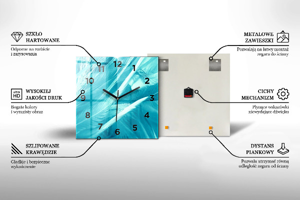 Square wall clock A cup of black coffee