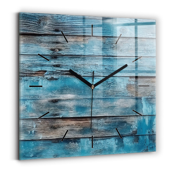 Square wall clock Blue boards