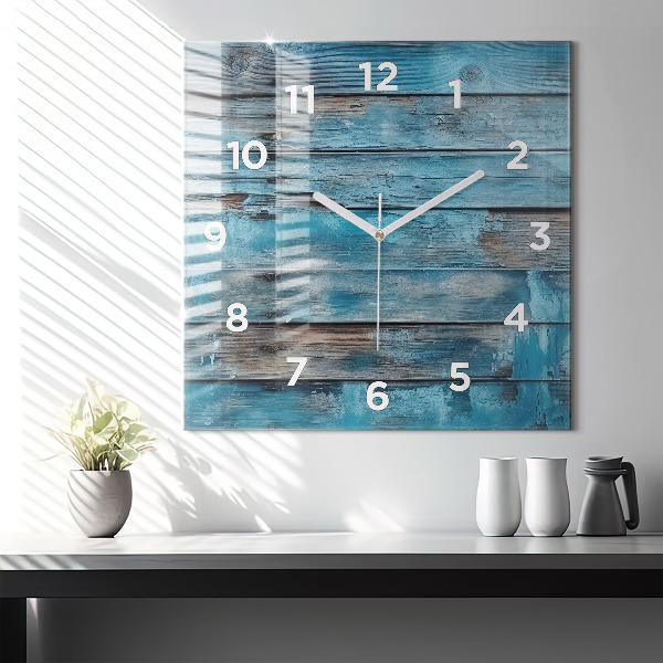 Square wall clock Blue boards