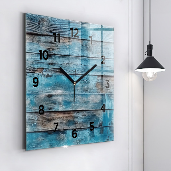Square wall clock Blue boards