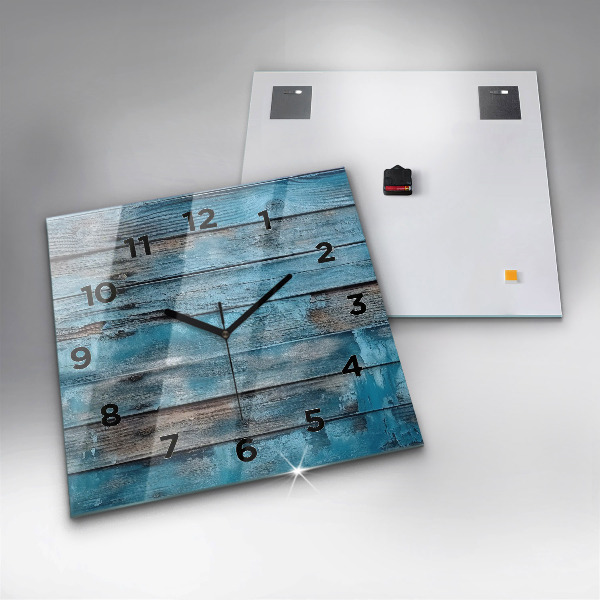 Square wall clock Blue boards