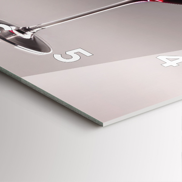 Square wall clock A glass of red wine