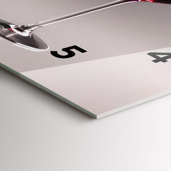 Square wall clock A glass of red wine