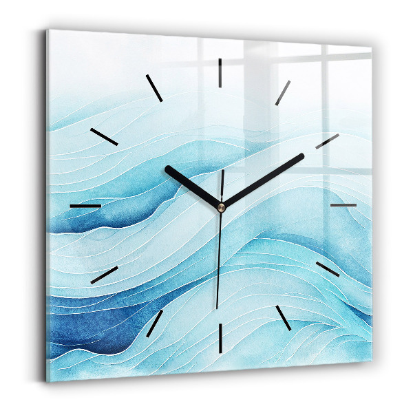 Square wall clock Blue clouds