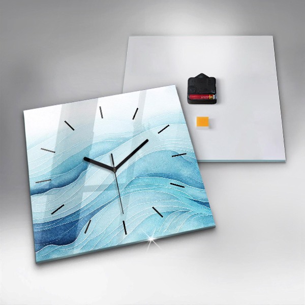 Square wall clock Blue clouds
