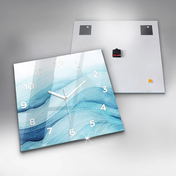 Square wall clock Blue clouds