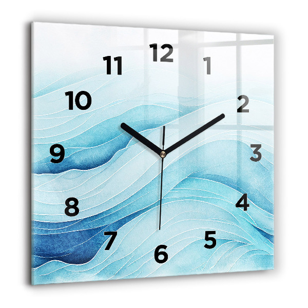 Square wall clock Blue clouds