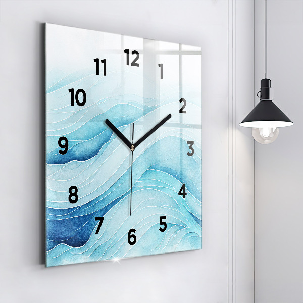 Square wall clock Blue clouds
