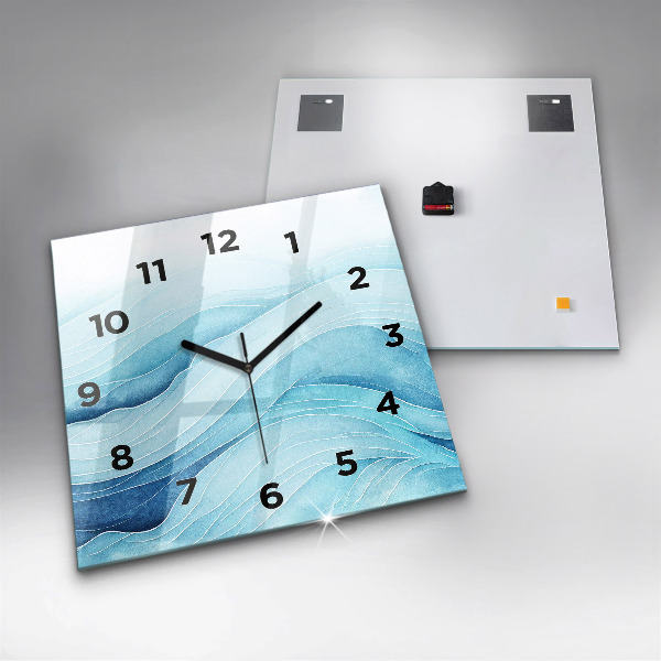 Square wall clock Blue clouds