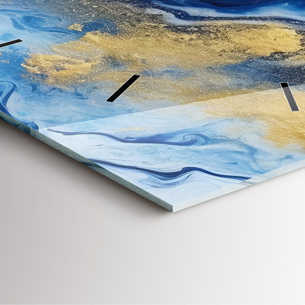 Square wall clock Blue marble