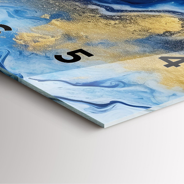 Square wall clock Blue marble