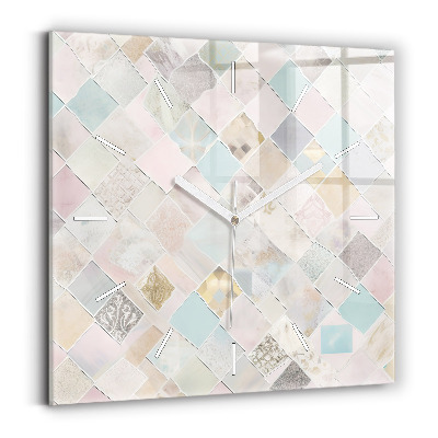 Square wall clock Colored tiles