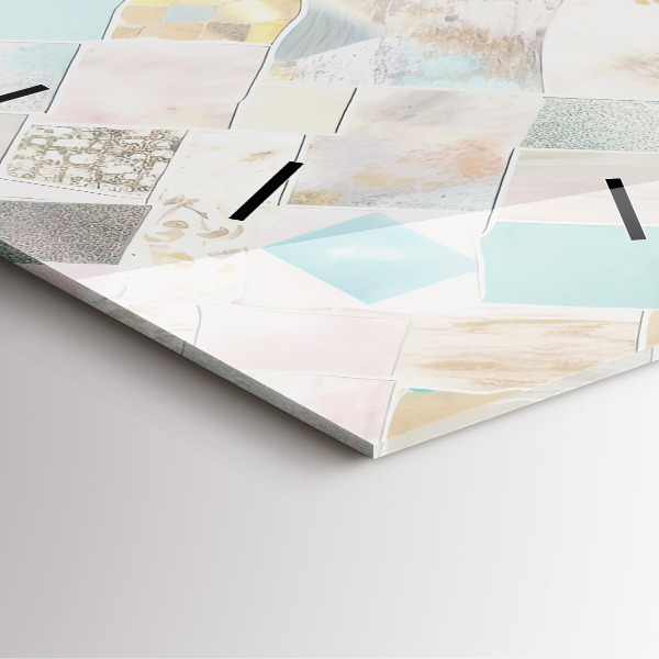 Square wall clock Colored tiles