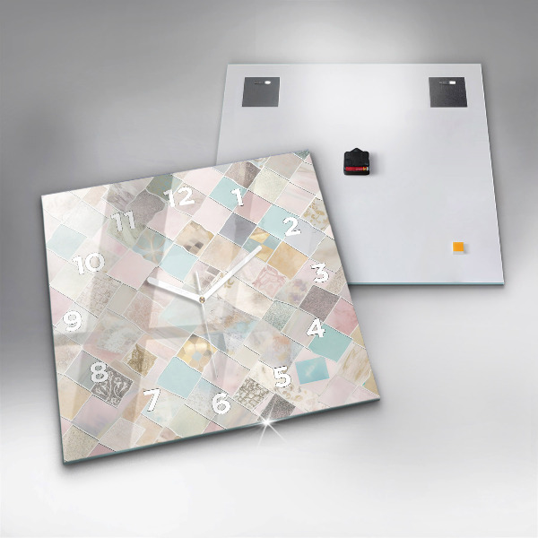 Square wall clock Colored tiles