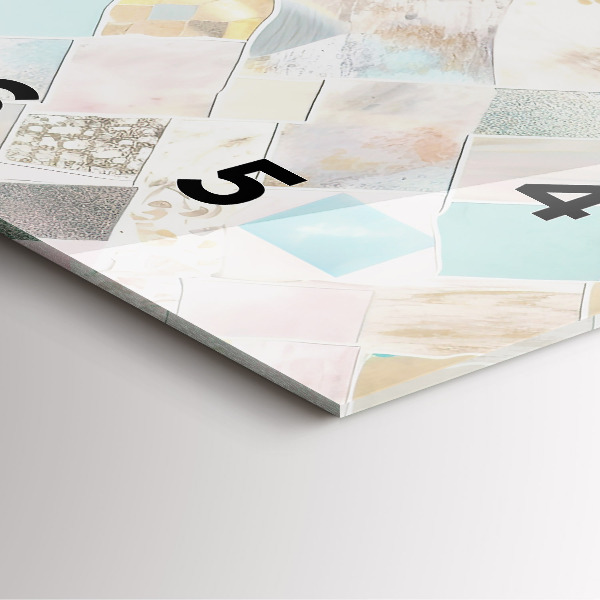 Square wall clock Colored tiles