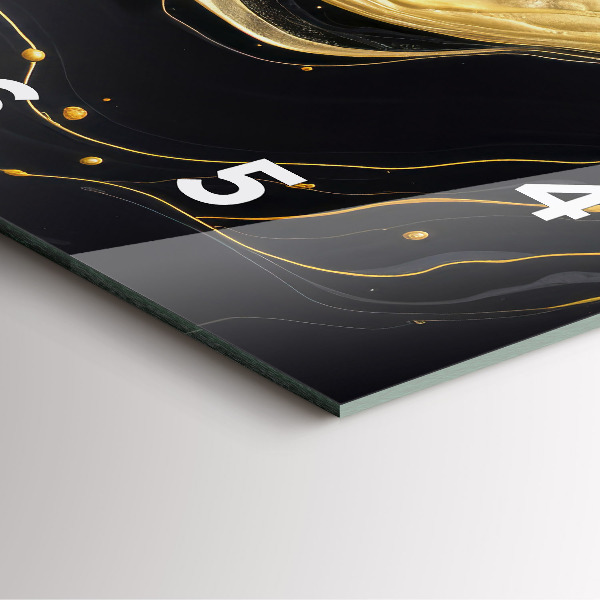 Square wall clock Gold marble