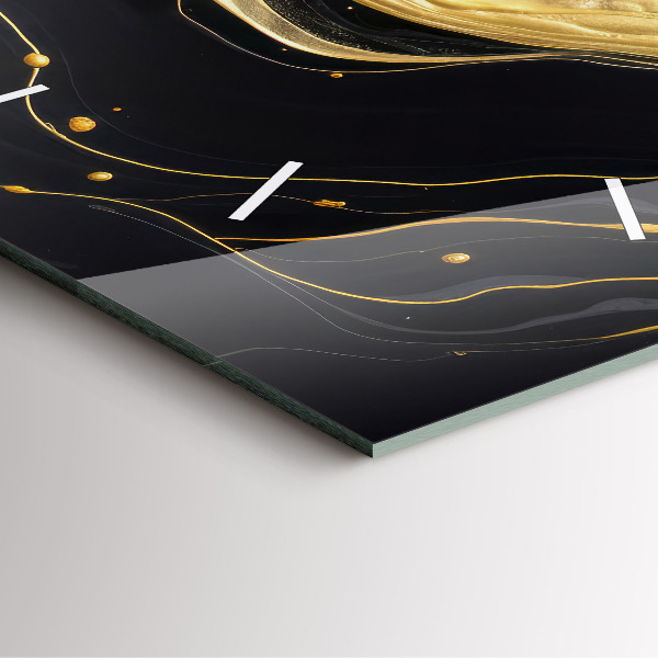 Square wall clock Gold marble