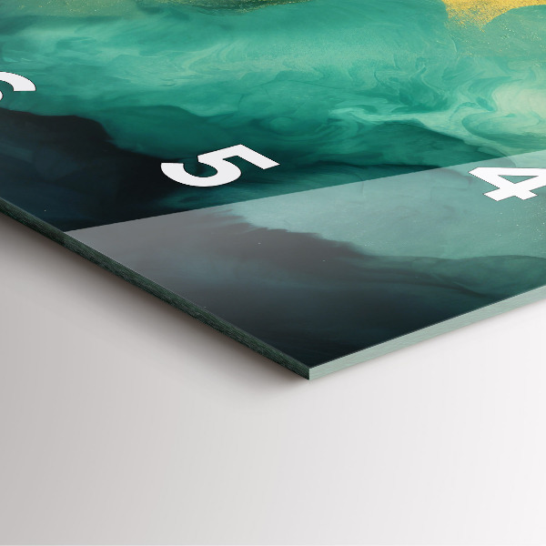 Square wall clock Green marble