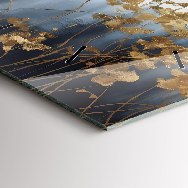 Square wall clock Abstract flowers