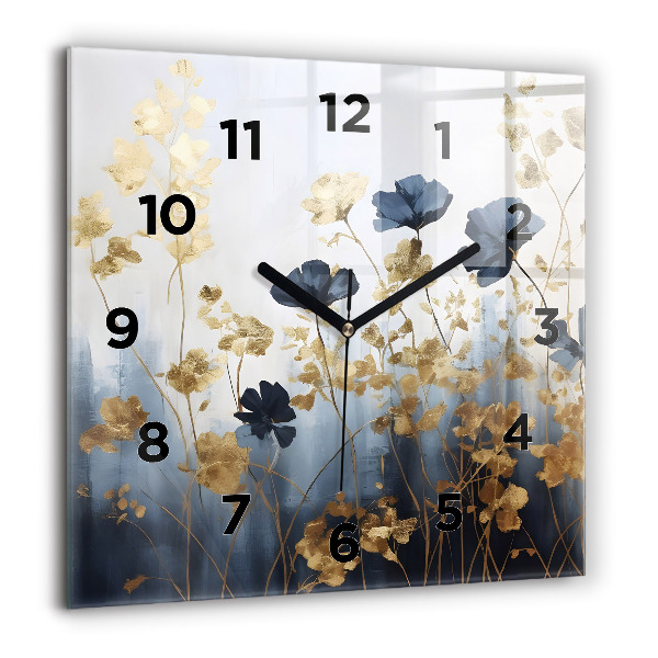 Square wall clock Abstract flowers