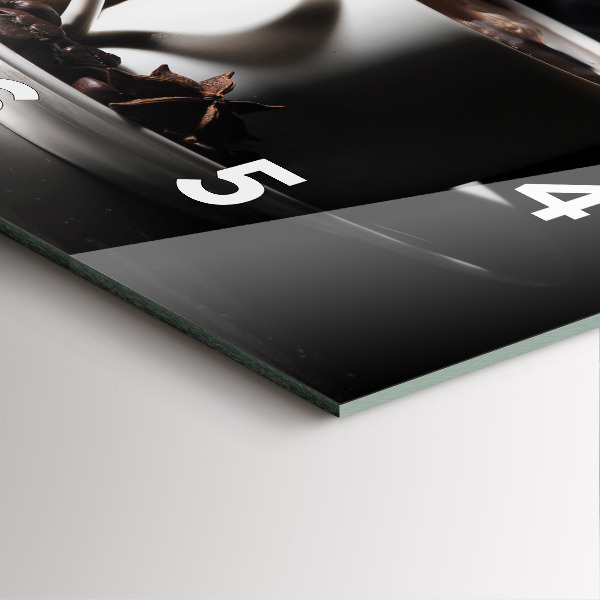 Square wall clock A cup of coffee