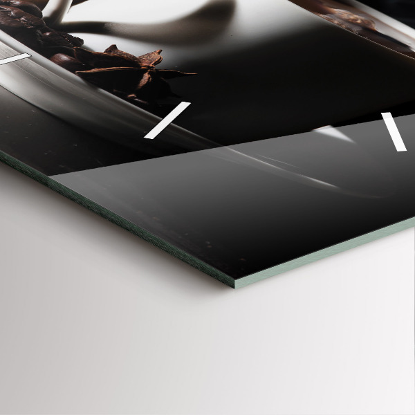 Square wall clock A cup of coffee
