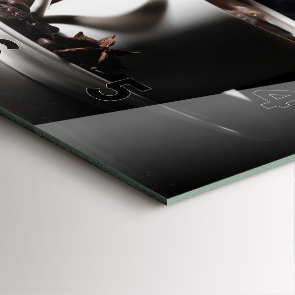 Square wall clock A cup of coffee