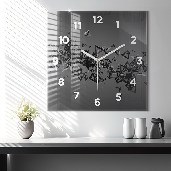 Square wall clock Dark abstraction