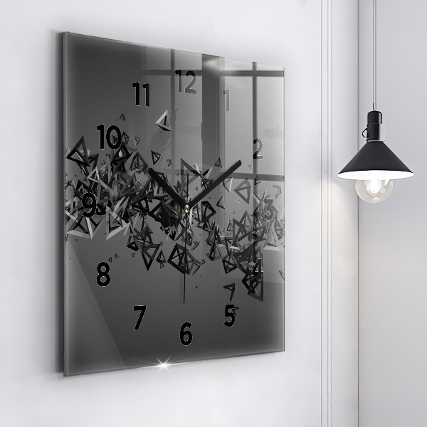 Square wall clock Dark abstraction