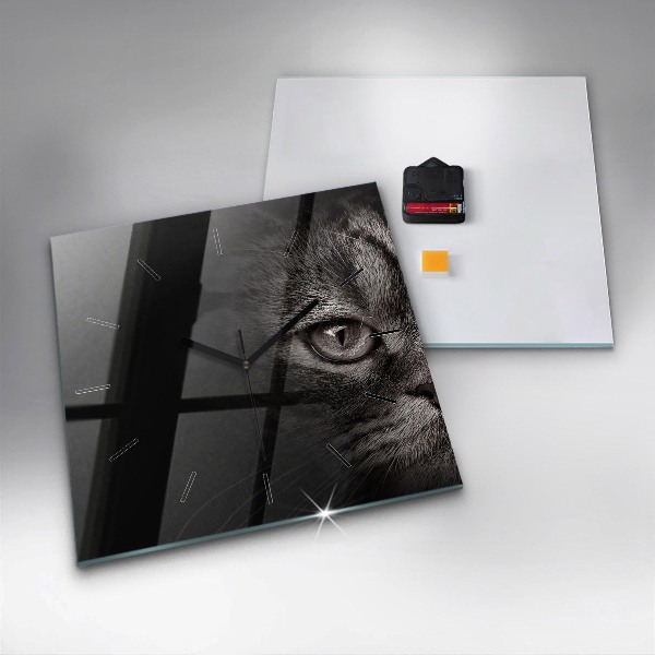 Square wall clock Scottish Fold Dog and Cat