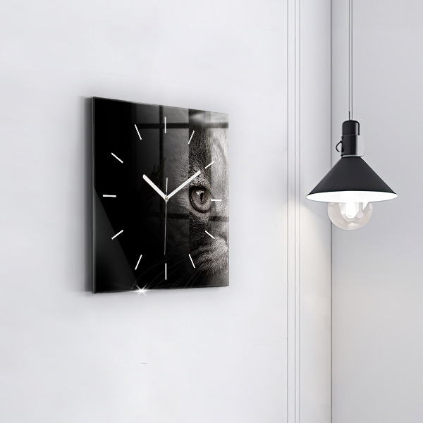 Square wall clock Scottish Fold Dog and Cat