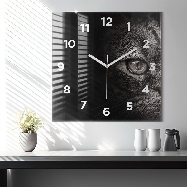 Square wall clock Scottish Fold Dog and Cat