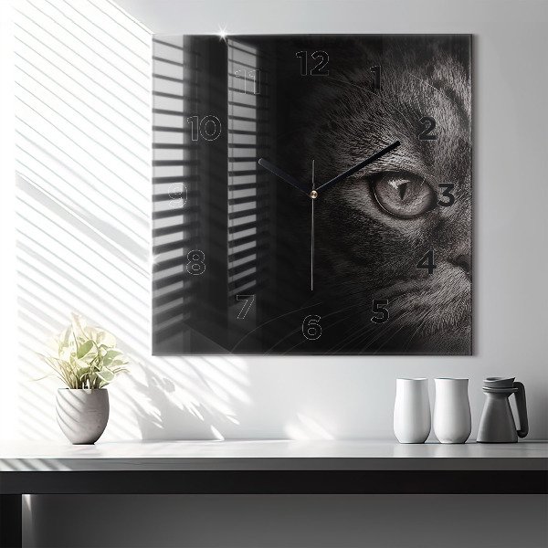 Square wall clock Scottish Fold Dog and Cat