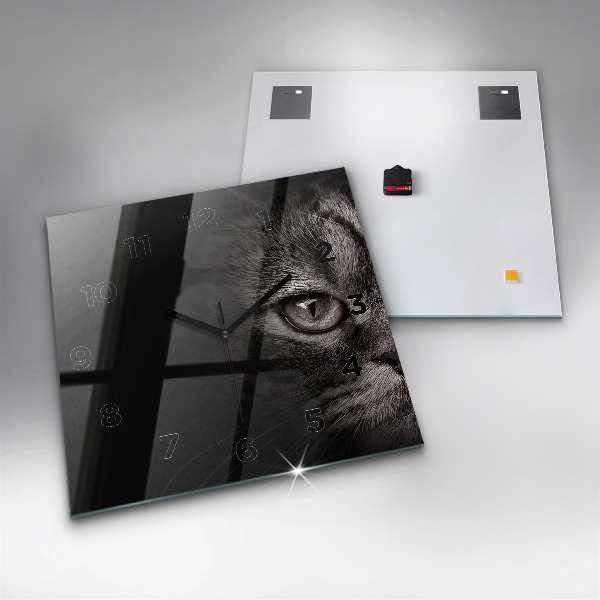 Square wall clock Scottish Fold Dog and Cat