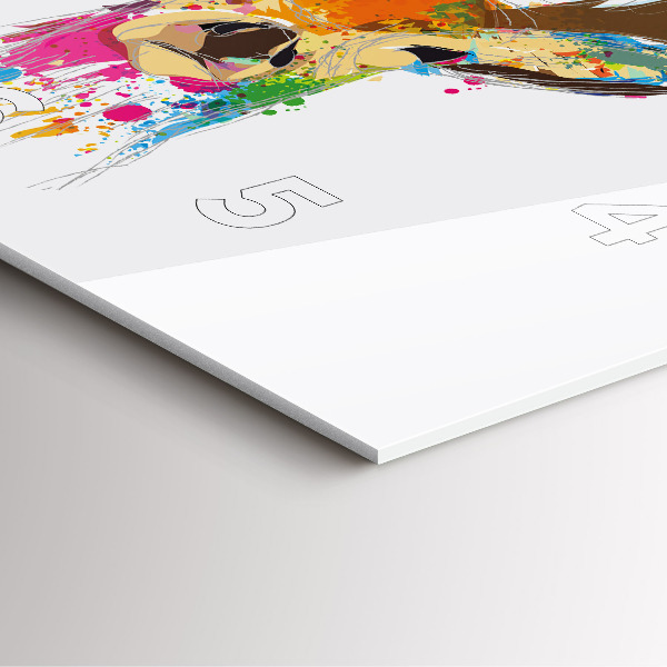 Square wall clock Colorful deer head