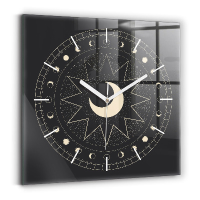 Square wall clock Moon phases