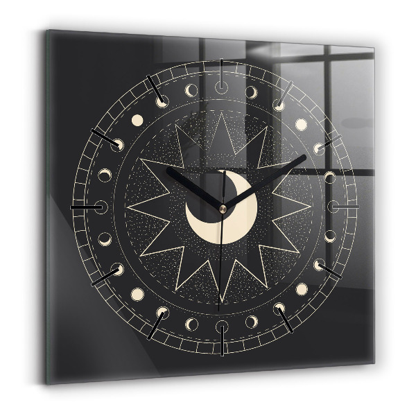 Square wall clock Moon phases