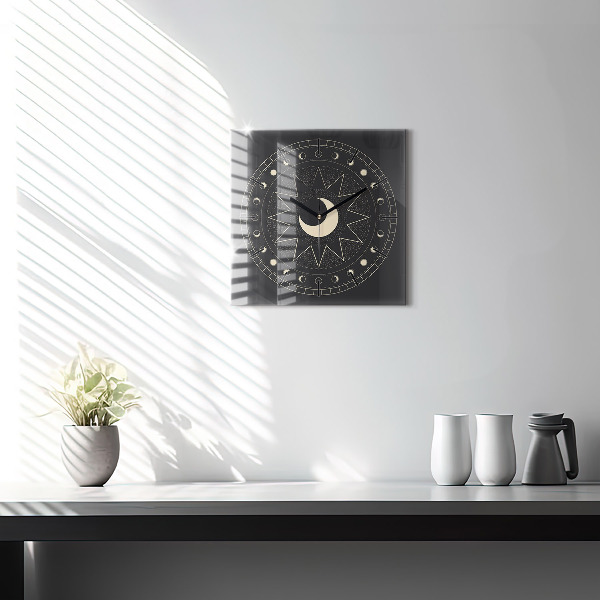 Square wall clock Moon phases