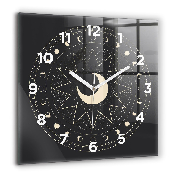 Square wall clock Moon phases