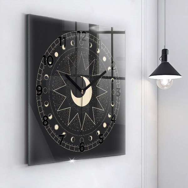 Square wall clock Moon phases