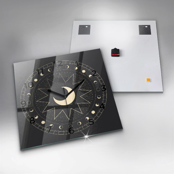 Square wall clock Moon phases