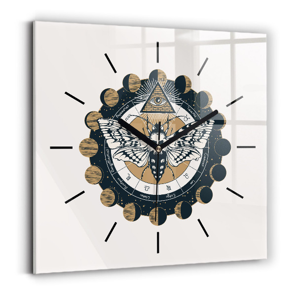 Square wall clock Moon Phases and the Eye