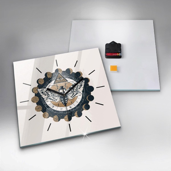 Square wall clock Moon Phases and the Eye