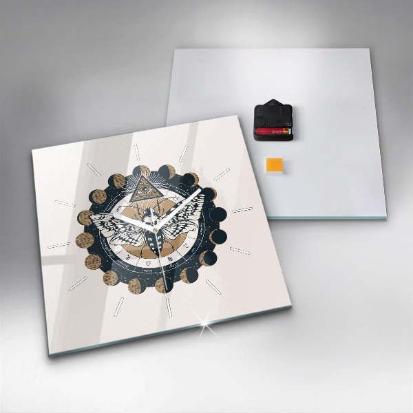 Square wall clock Moon Phases and the Eye