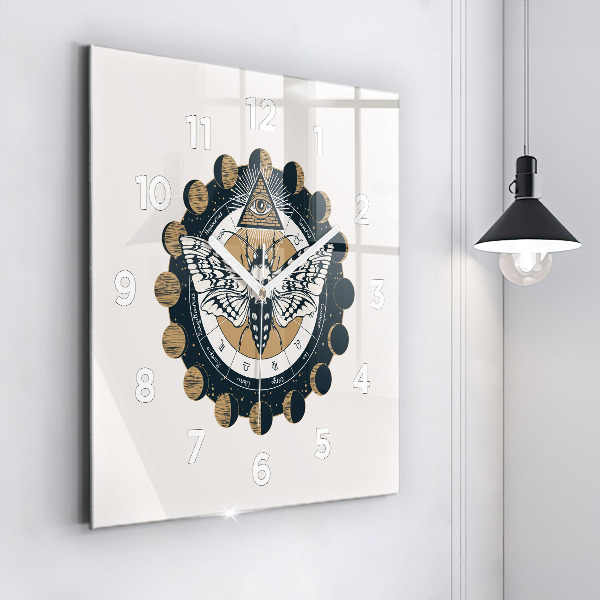 Square wall clock Moon Phases and the Eye