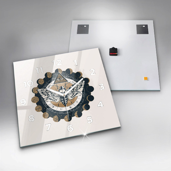 Square wall clock Moon Phases and the Eye