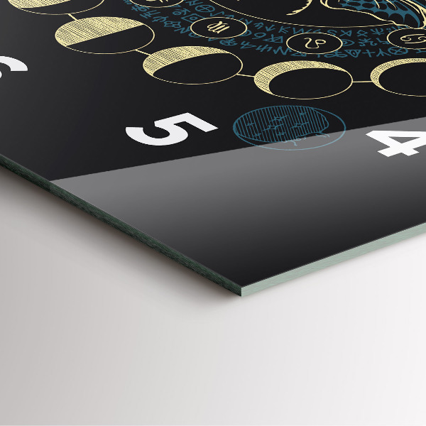 Square wall clock Moon Phases and Insect