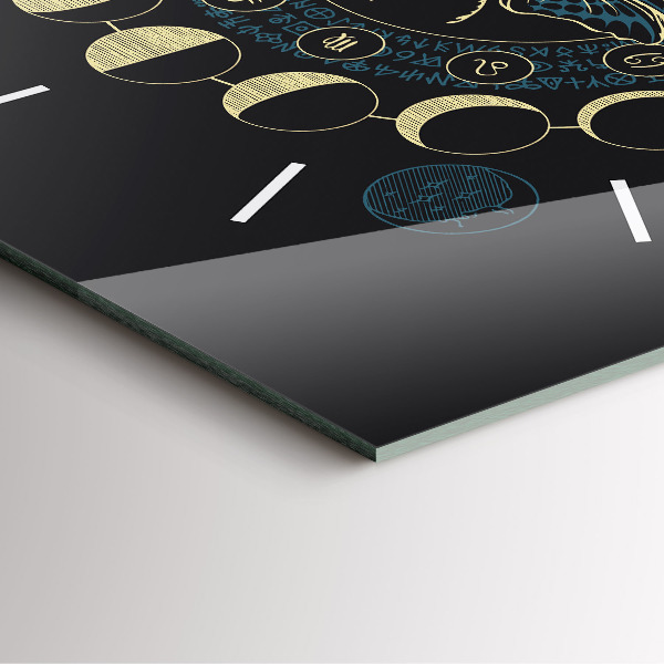 Square wall clock Moon Phases and Insect