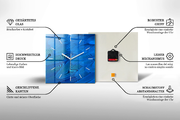 Square wall clock Moon Phases and Insect