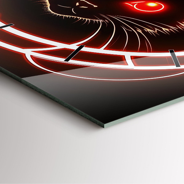 Square wall clock Cat with red eyes